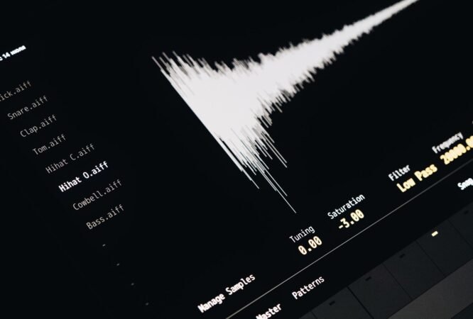 Forme d'onde audio affichée à l'écran pendant une session de nettoyage