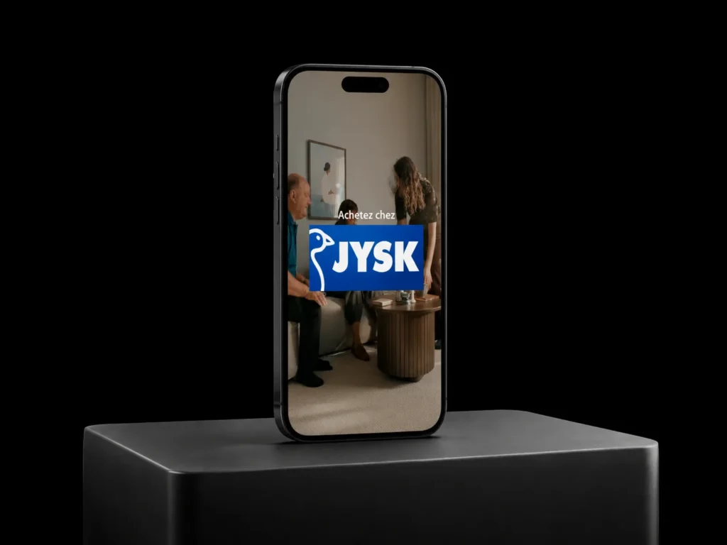 JYSK : maquette téléphone du spot de campagne