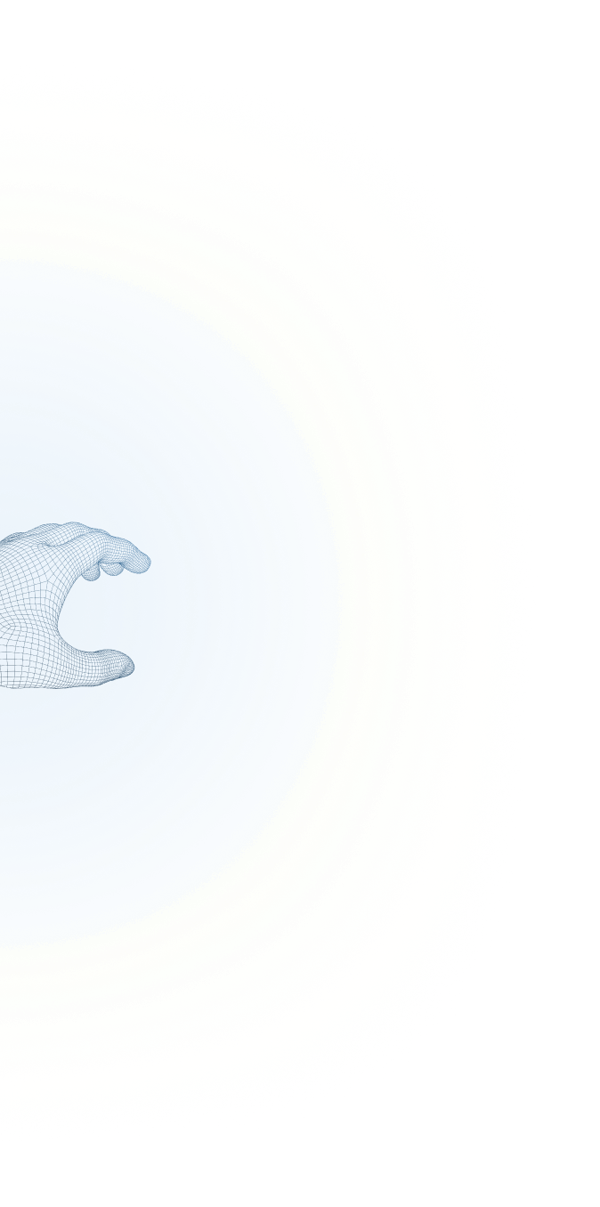 Illustration filaire d'une main, aux couleurs FRVO